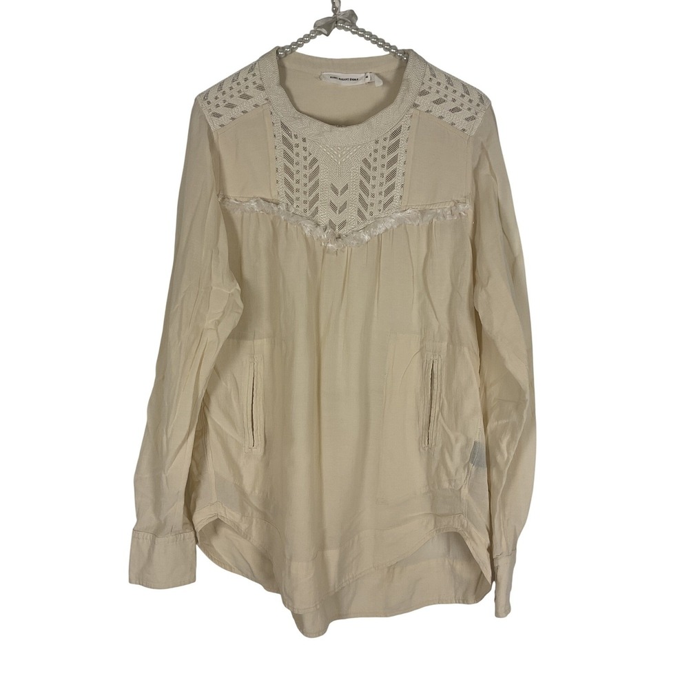 Isabel Marant Etoile Women's Creme Tunic Boho Shift Embroidered Dress Size EU 40 - Picture 2 of 9